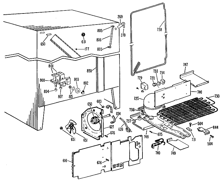 Section Diagram and Parts List for TFX22VLK  General Electric Refrigerator
