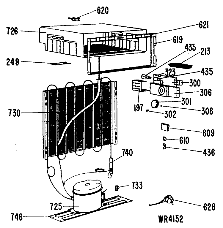 Section Diagram and Parts List for SC4CLB  General Electric Refrigerator