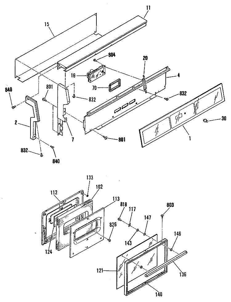 Section Diagram and Parts List for JLBS15GEK2  General Electric Range