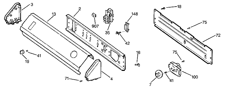 Section Diagram and Parts List for DDE7209RALWW  General Electric Dryer