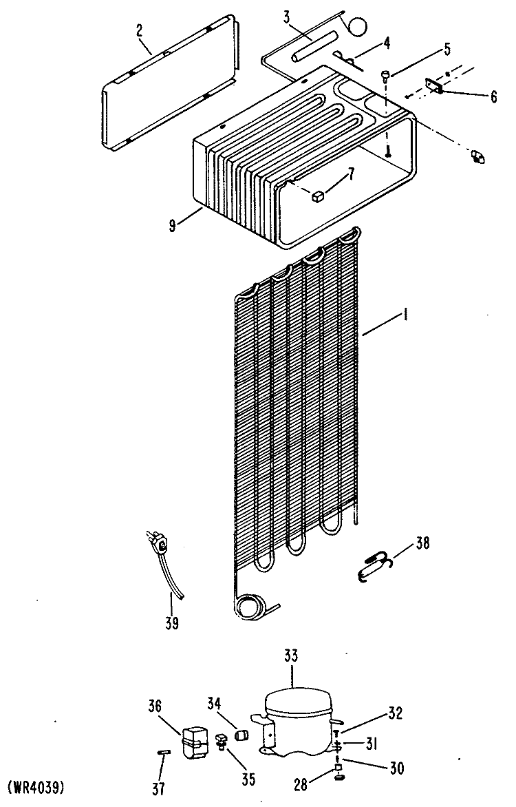 Section Diagram and Parts List for TA10SMC  General Electric Refrigerator