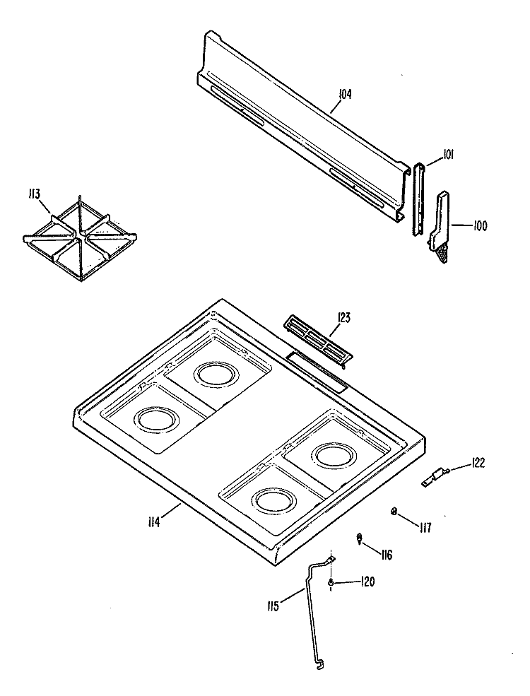 Section Diagram and Parts List for JGBS02EN3  General Electric Range