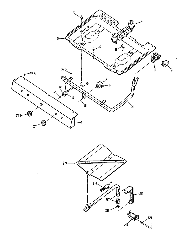 Section Diagram and Parts List for JGBS04ER2  General Electric Range