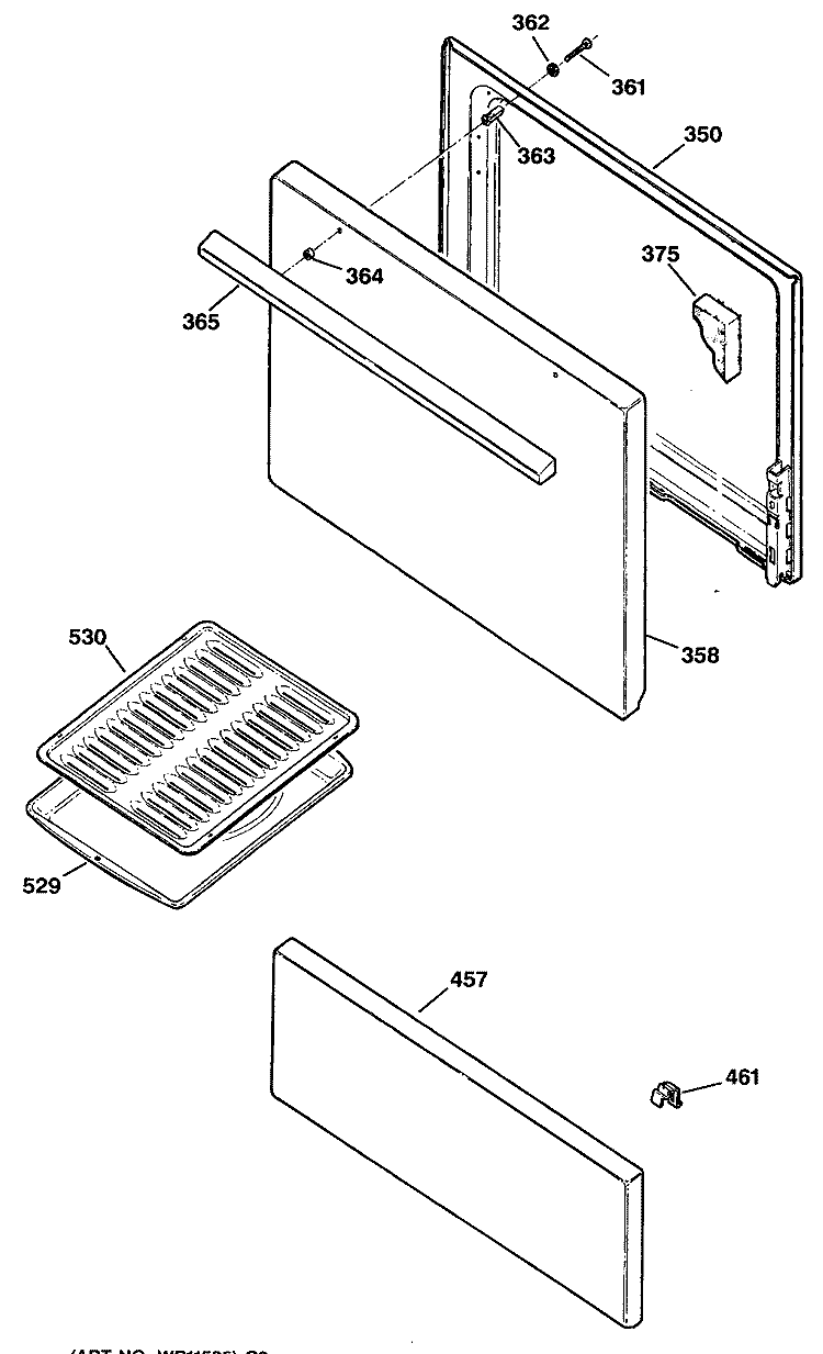 Section Diagram and Parts List for JBS03*R2  General Electric Range