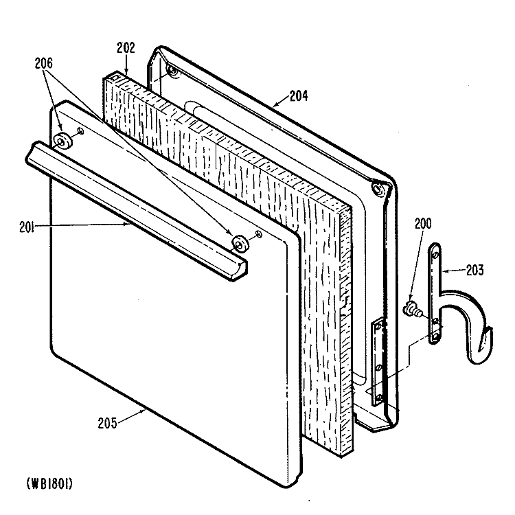 Section Diagram and Parts List for JLAS02PN7  General Electric Range
