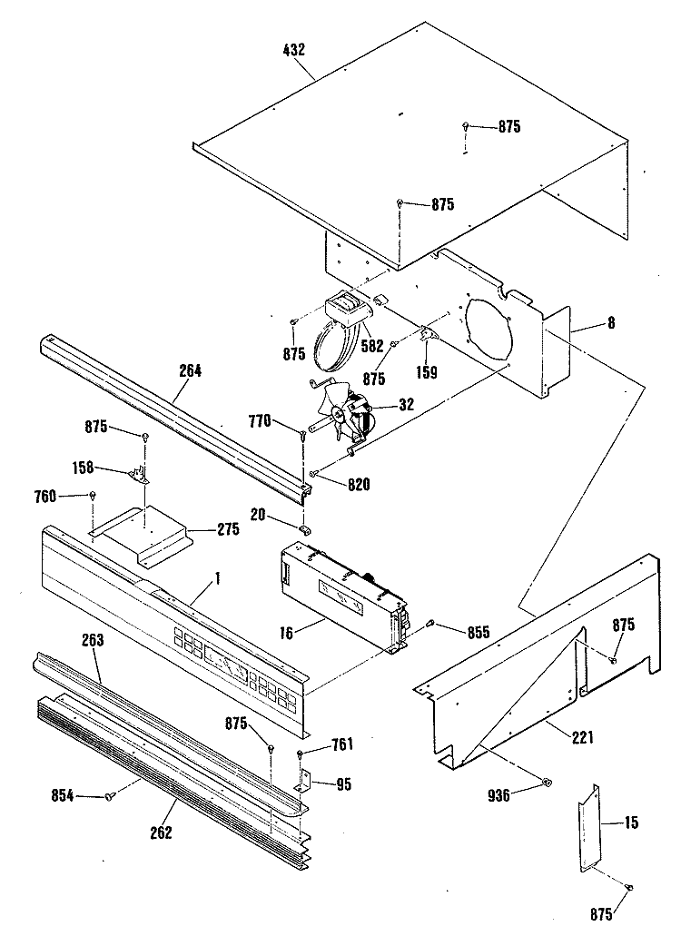 Section Diagram and Parts List for ZEK755WP2WG  General Electric Wall Oven