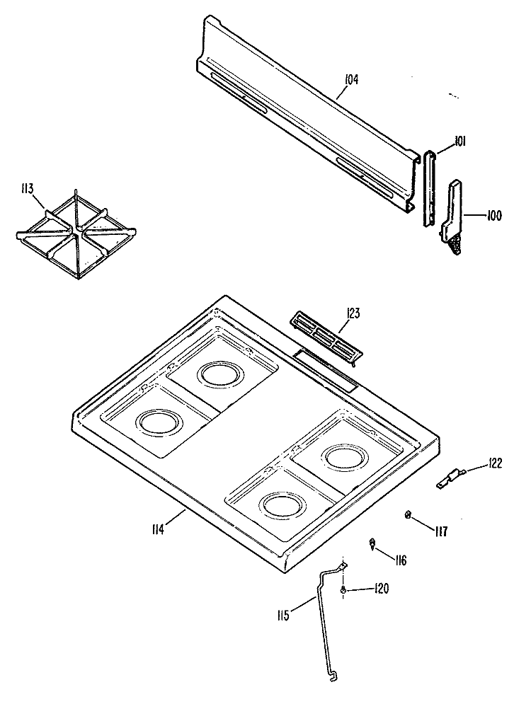 Section Diagram and Parts List for JGBS02EN4  General Electric Range