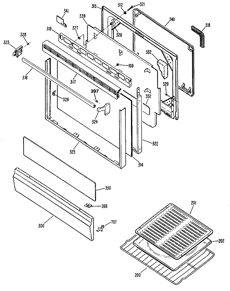 Section Diagram and Parts List for JGBP24GEN6  General Electric Range