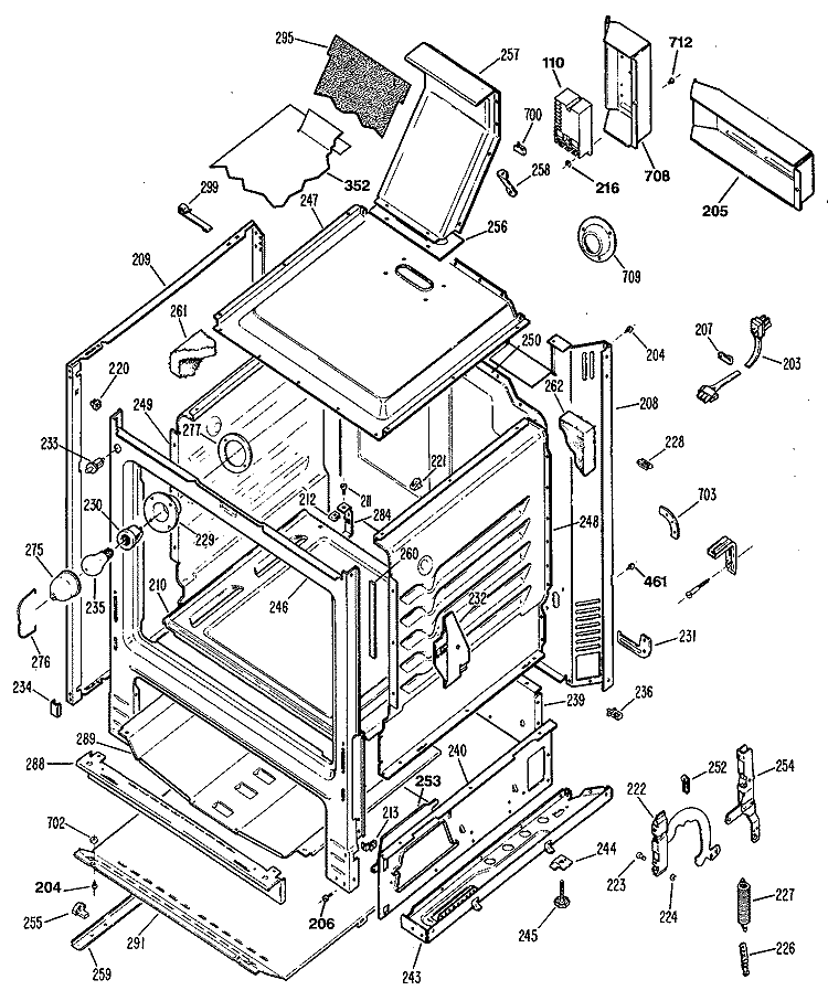 Section Diagram and Parts List for JGBS19GEP5  General Electric Range