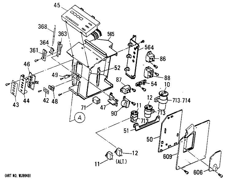 Section Diagram and Parts List for AZC412DBV3  General Electric Air Conditioner