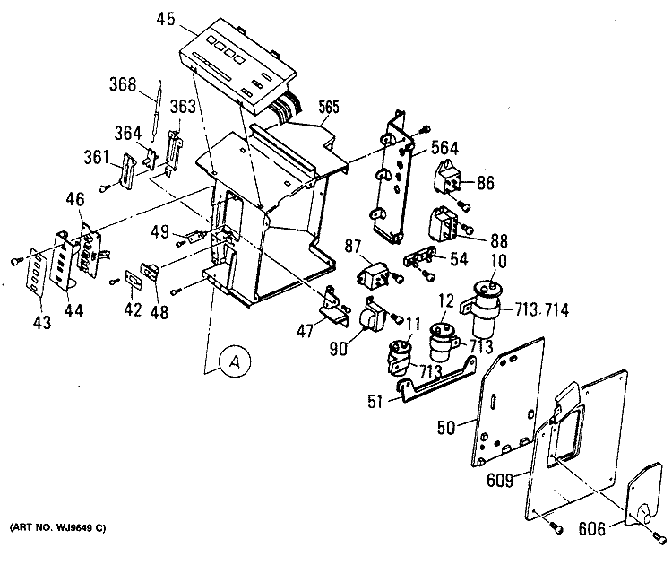 Section Diagram and Parts List for AZC709DBV3  General Electric Air Conditioner
