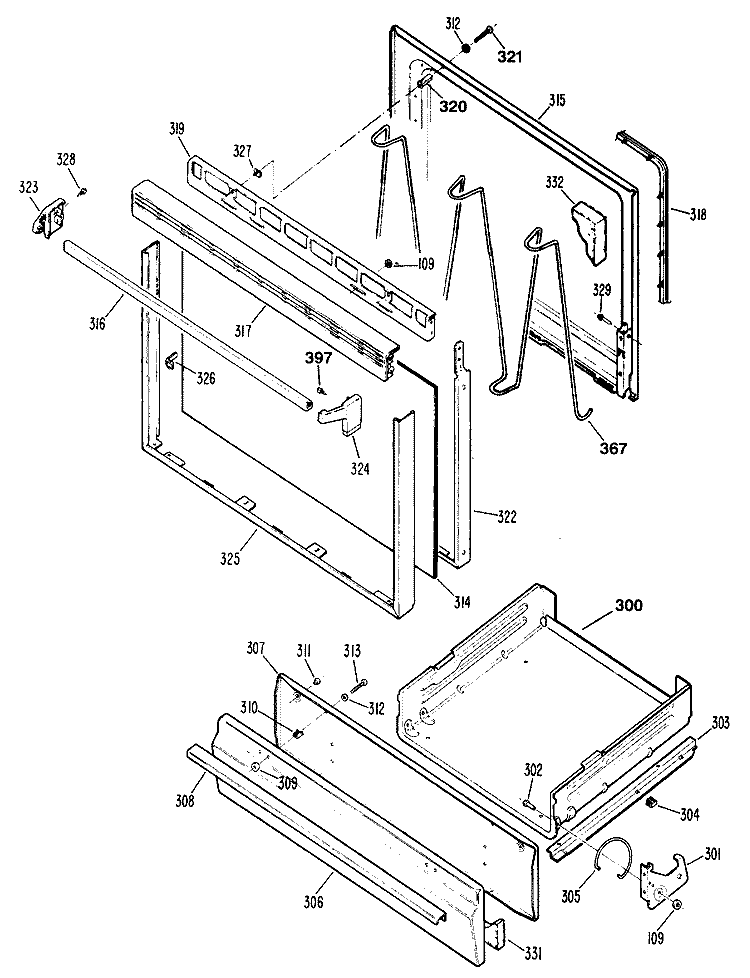 Section Diagram and Parts List for JGBS04GER5  General Electric Range