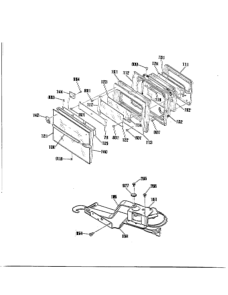 Section Diagram and Parts List for JMP28GT1WH  General Electric Range