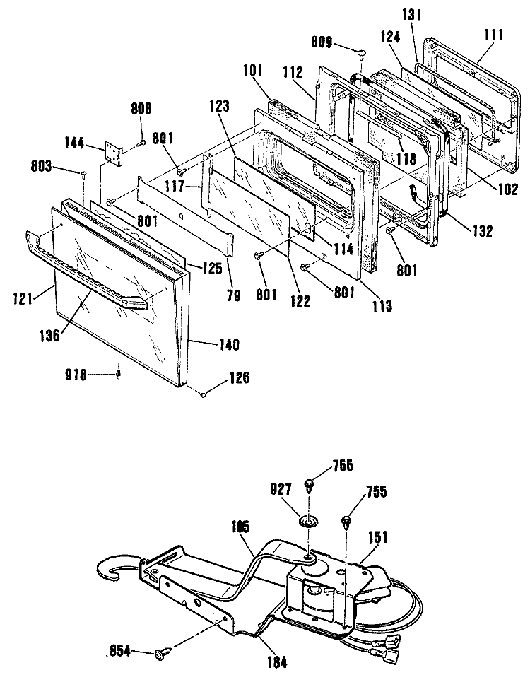 Section Diagram and Parts List for JKP56AT1AA  General Electric Wall Oven