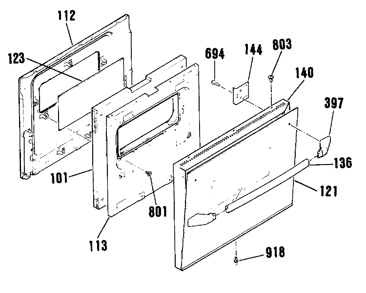 Section Diagram and Parts List for JRS04GT1BB  General Electric Wall Oven