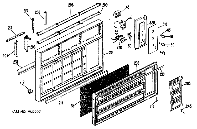 Section Diagram and Parts List for KD917DWD1  Hotpoint Air Conditioner