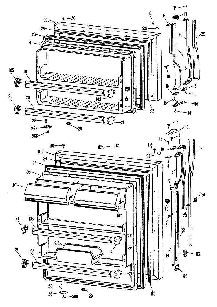 Section Diagram and Parts List for CTX18KLGRWH  Hotpoint Refrigerator
