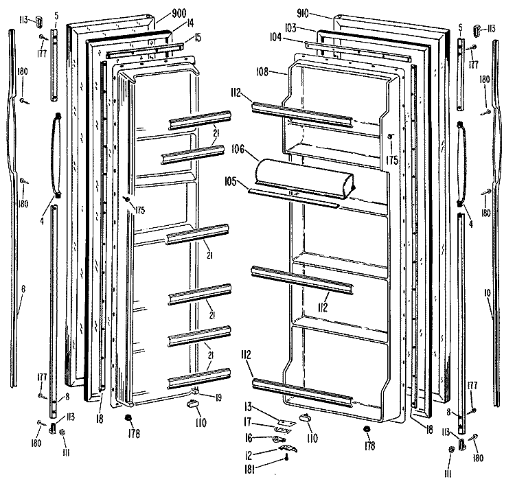 Section Diagram and Parts List for CSX20ELJ  Hotpoint Refrigerator
