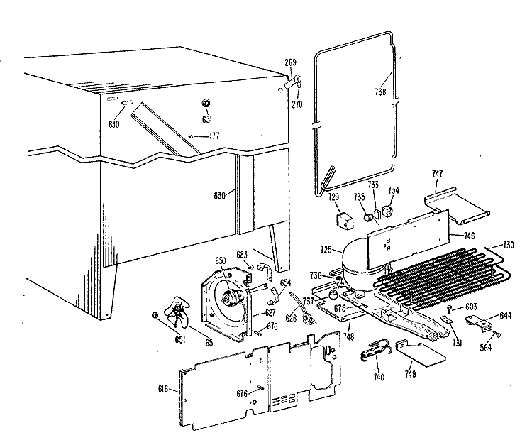 Section Diagram and Parts List for CSX22GLK  Hotpoint Refrigerator
