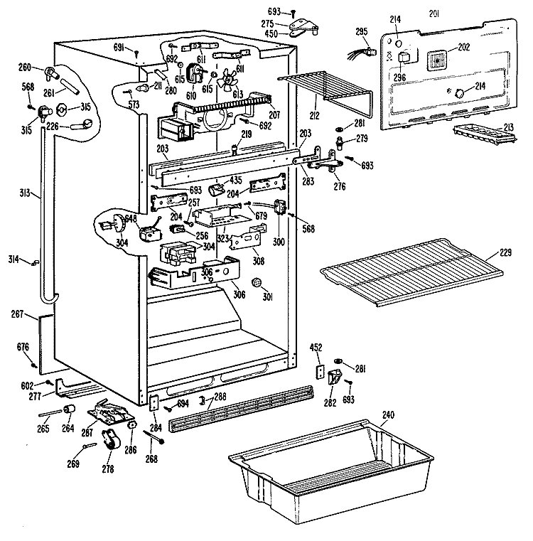 Section Diagram and Parts List for CTX18LLMRWH  Hotpoint Refrigerator