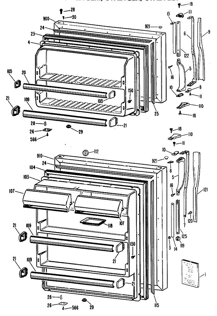 Section Diagram and Parts List for CTX21GLMRAD  Hotpoint Refrigerator