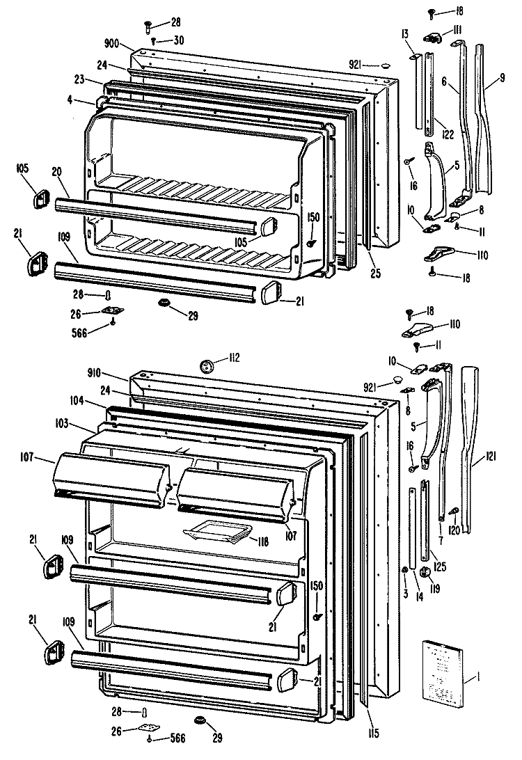 Section Diagram and Parts List for CTX21ELMRAD  Hotpoint Refrigerator