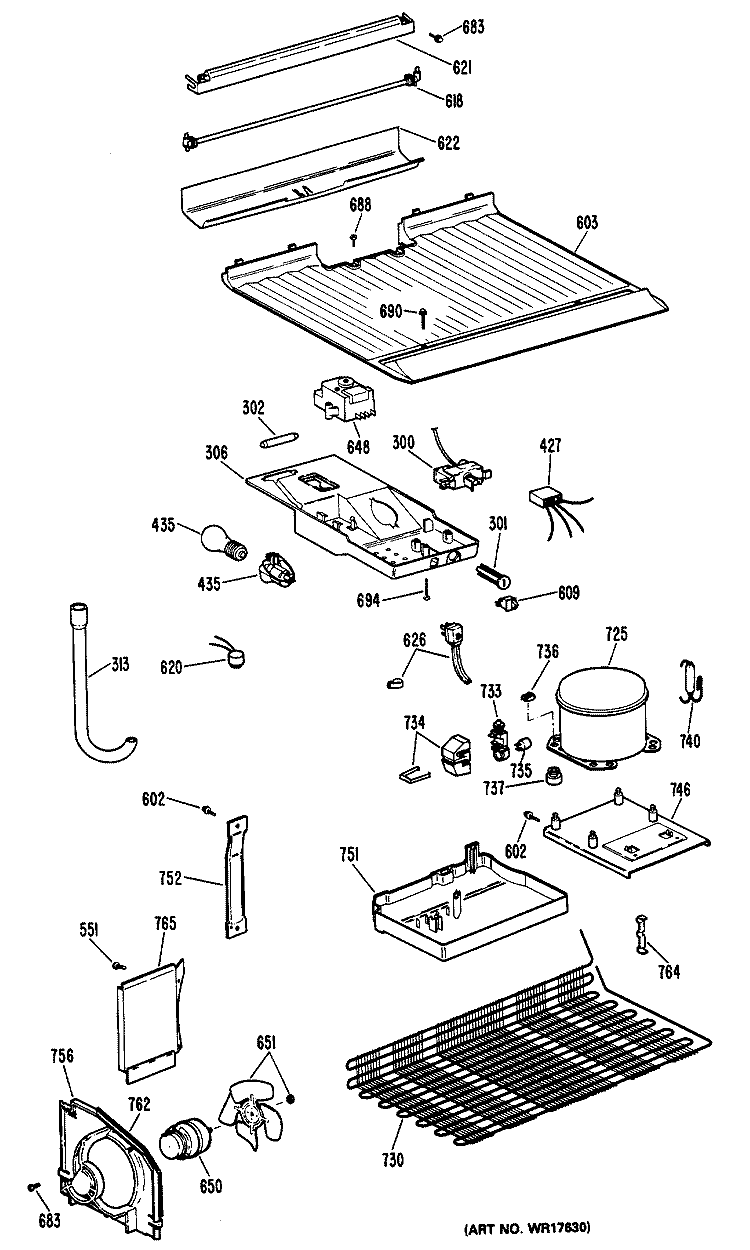 Section Diagram and Parts List for CTXY14CPBLAD  Hotpoint Refrigerator