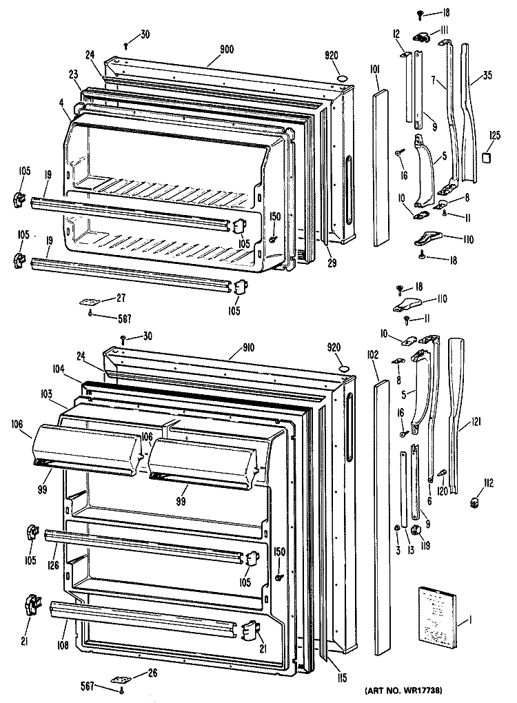 Section Diagram and Parts List for CTX16CPBLAD  Hotpoint Refrigerator