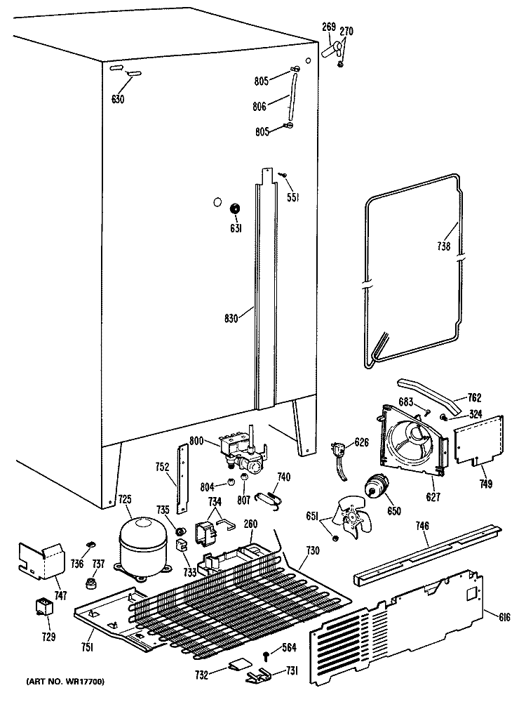 Section Diagram and Parts List for CSX24DLR  Hotpoint Refrigerator