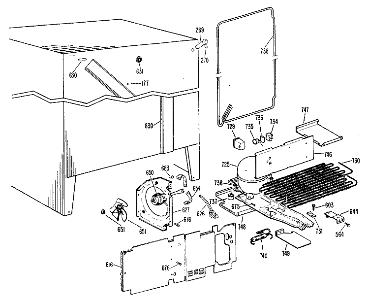 Section Diagram and Parts List for CSX22GMA  Hotpoint Refrigerator