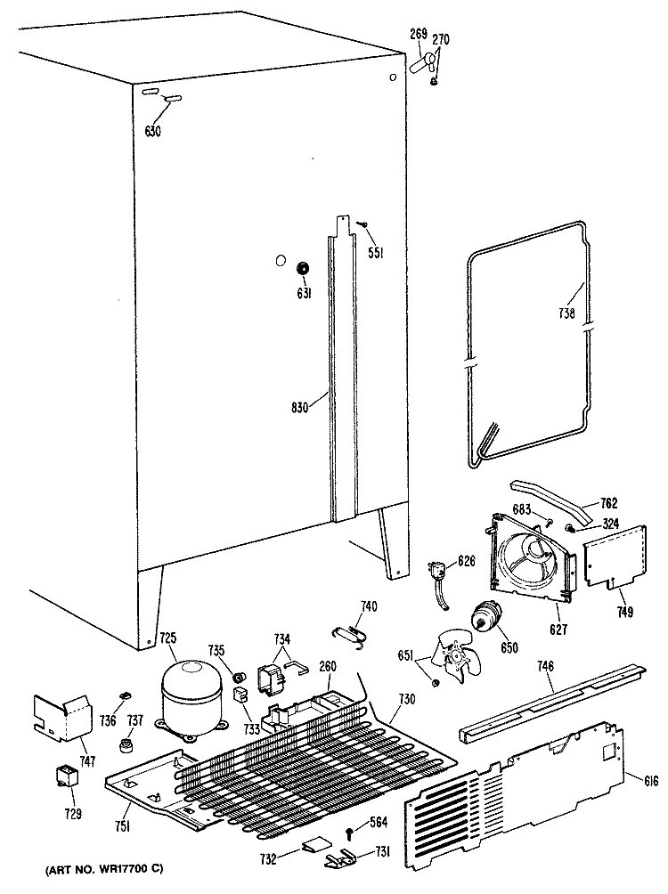 Section Diagram and Parts List for CSX20LLR  Hotpoint Refrigerator