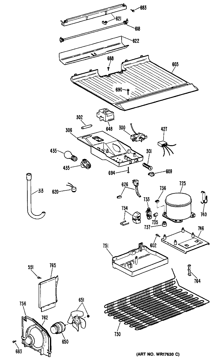 Section Diagram and Parts List for CTXY14CPJLAD  Hotpoint Refrigerator