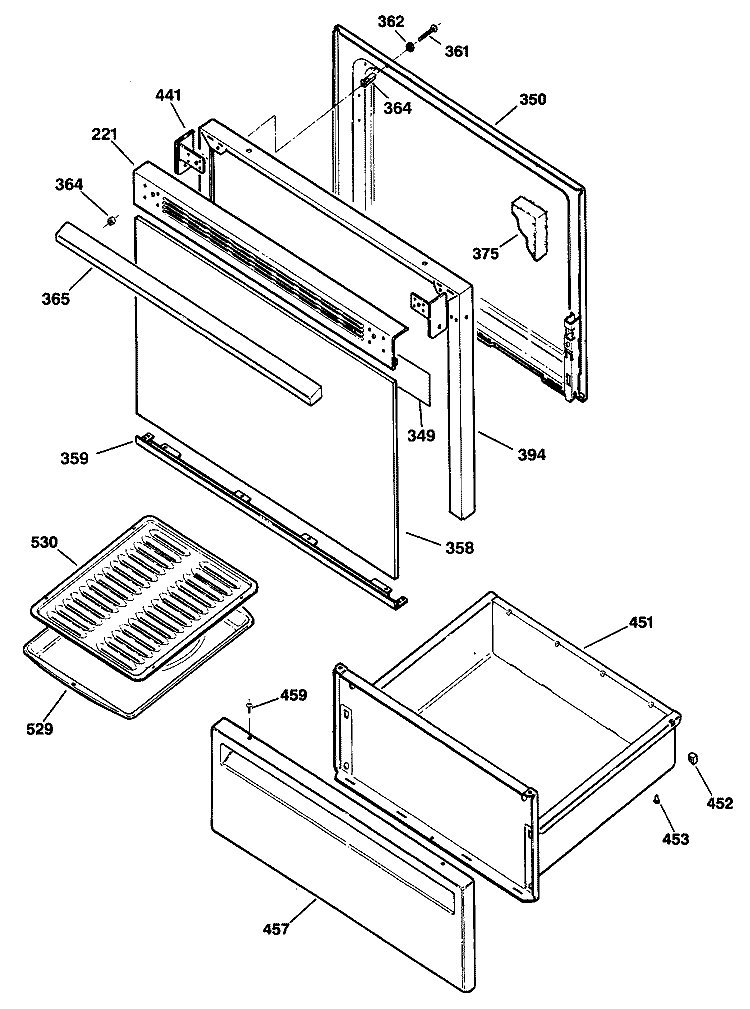 Section Diagram and Parts List for RB532GS2  Hotpoint Range