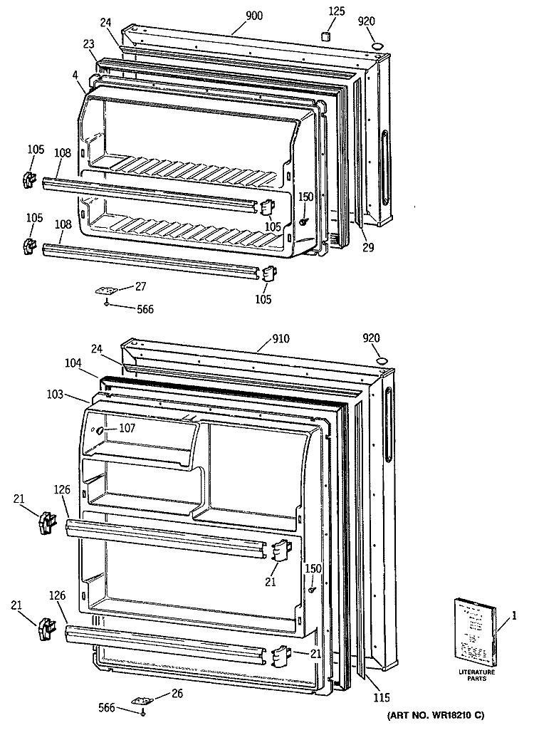 Section Diagram and Parts List for CTX14LYTDRWH  Hotpoint Refrigerator