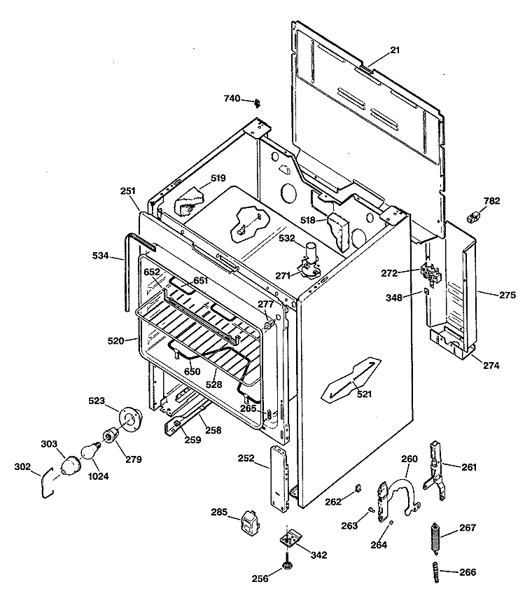 Section Diagram and Parts List for RB533GS2  Hotpoint Range