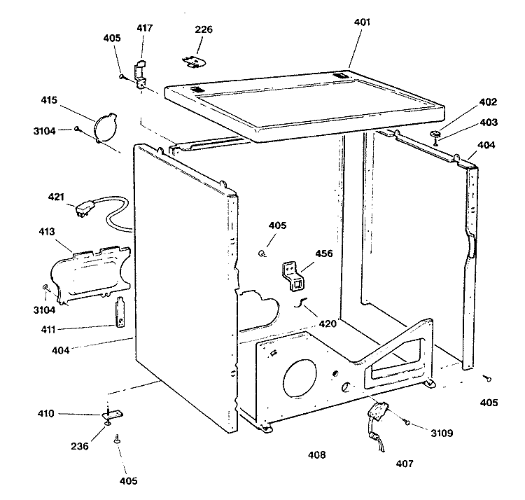 Section Diagram and Parts List for DLL3980SAM  Hotpoint Dryer