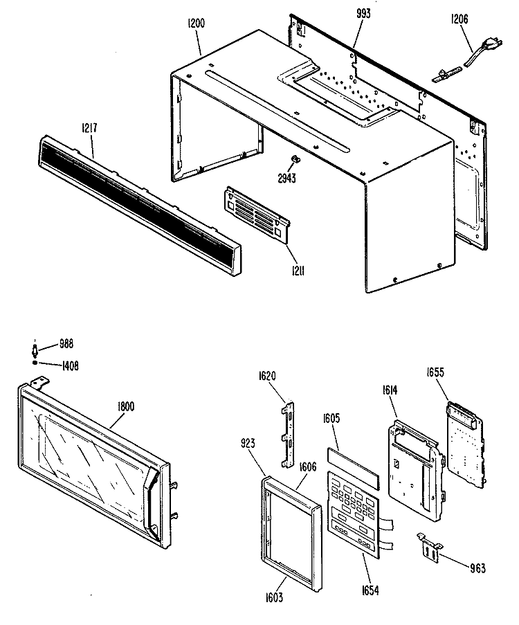 Section Diagram and Parts List for LVM150H01  General Electric Microwave