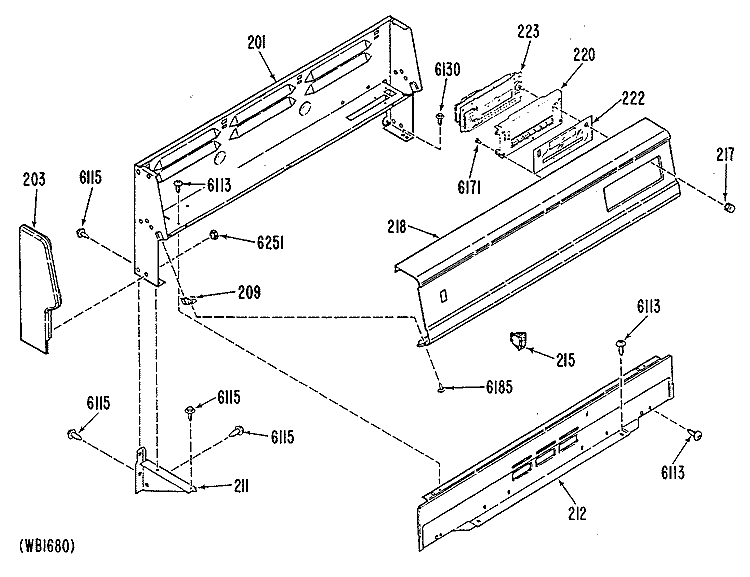 Section Diagram and Parts List for L2B335GEL0  General Electric Range