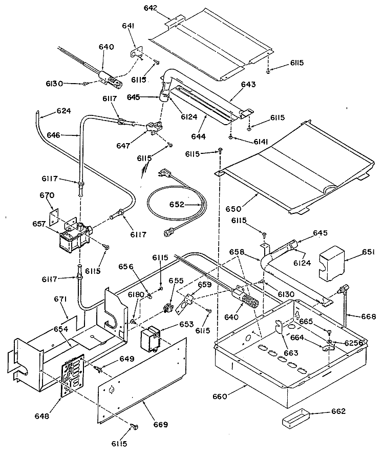 Section Diagram and Parts List for L2S345GEL0  General Electric Range