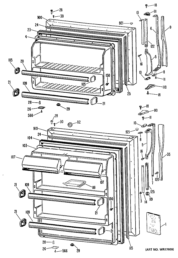 Section Diagram and Parts List for MTX21GMTRWH  General Electric Refrigerator
