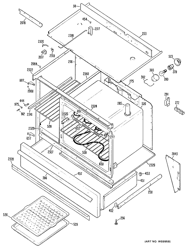 Section Diagram and Parts List for JCS5701  General Electric Range