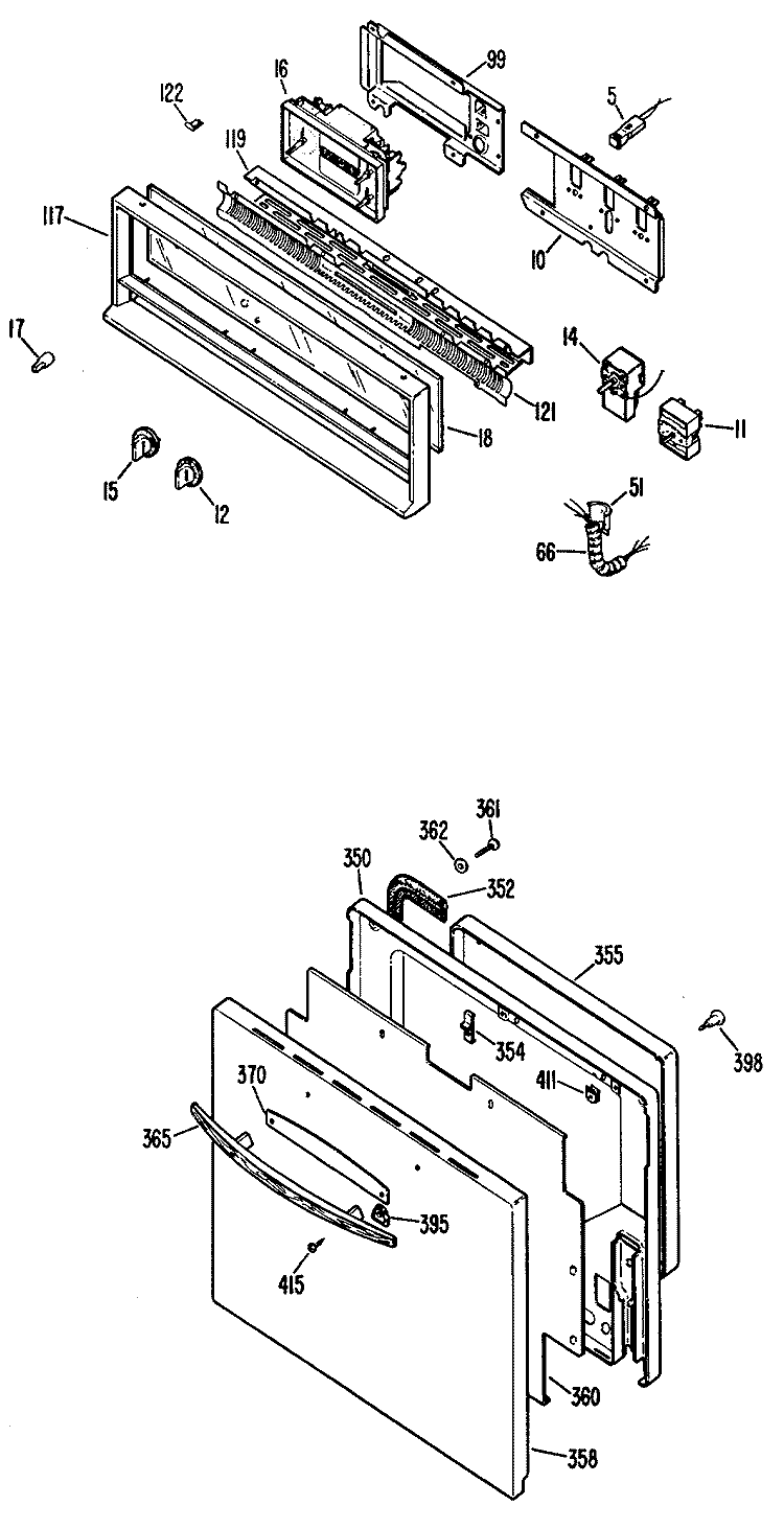 Section Diagram and Parts List for JRP03*J3  General Electric Wall Oven