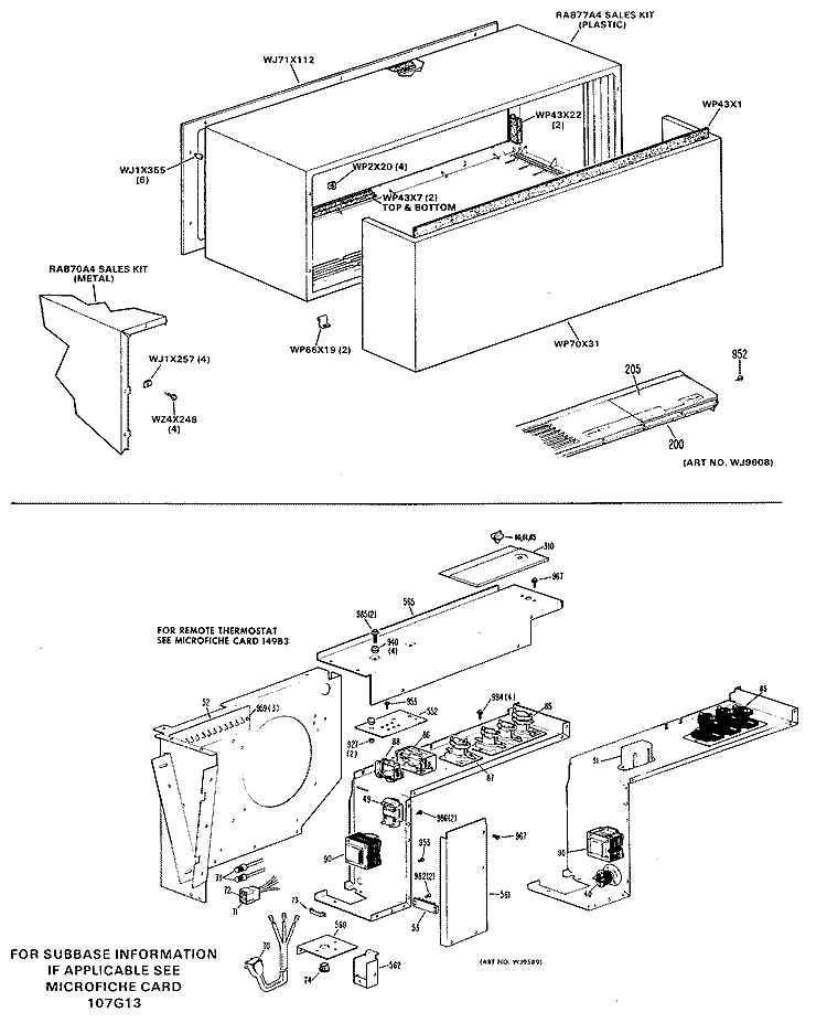 Section Diagram and Parts List for A3B788DECSD2  General Electric Air Conditioner