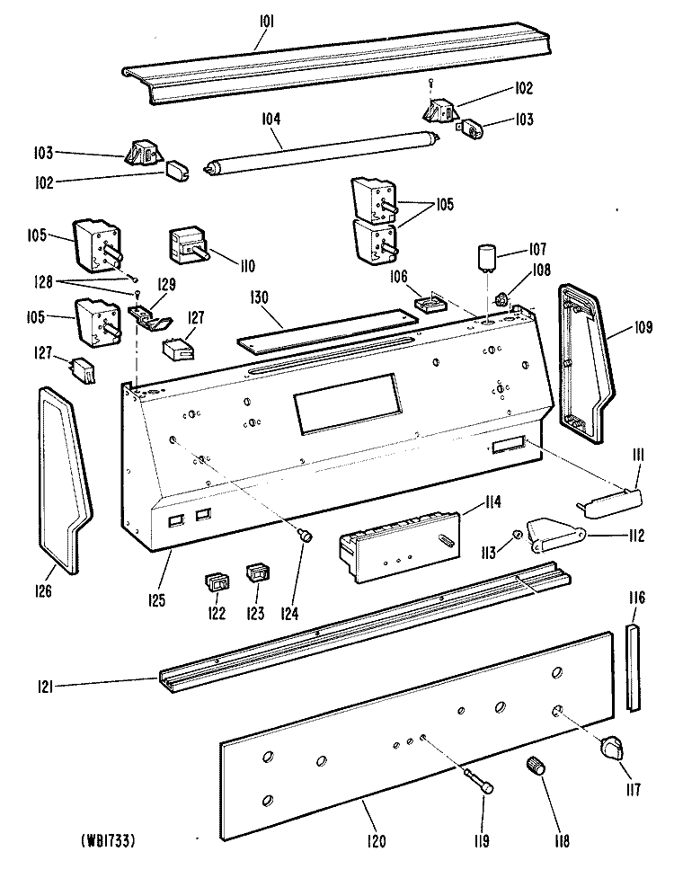 Section Diagram and Parts List for JB552GK-2  General Electric Range