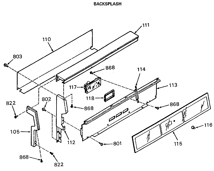 BACKSPLASH Diagram and Parts List for JGBS15GPK1  General Electric Range