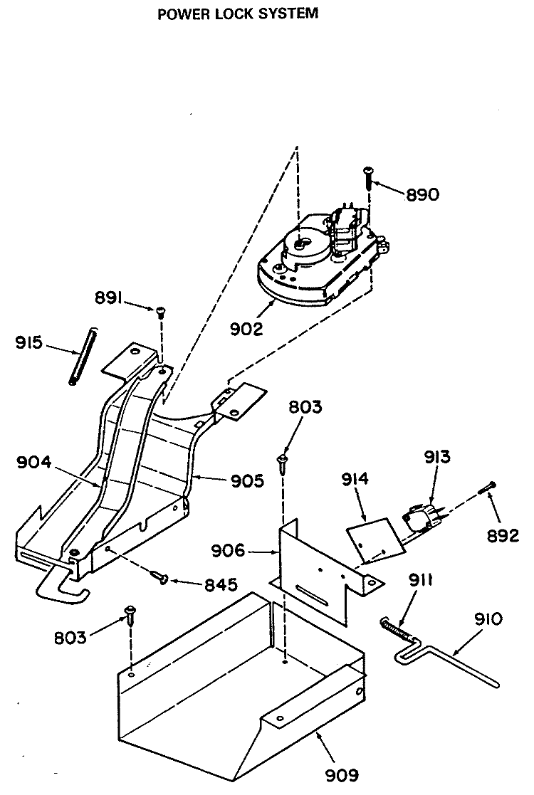 POWER LOCK SYSTEM Diagram and Parts List for JGSP10GEK2  General Electric Range