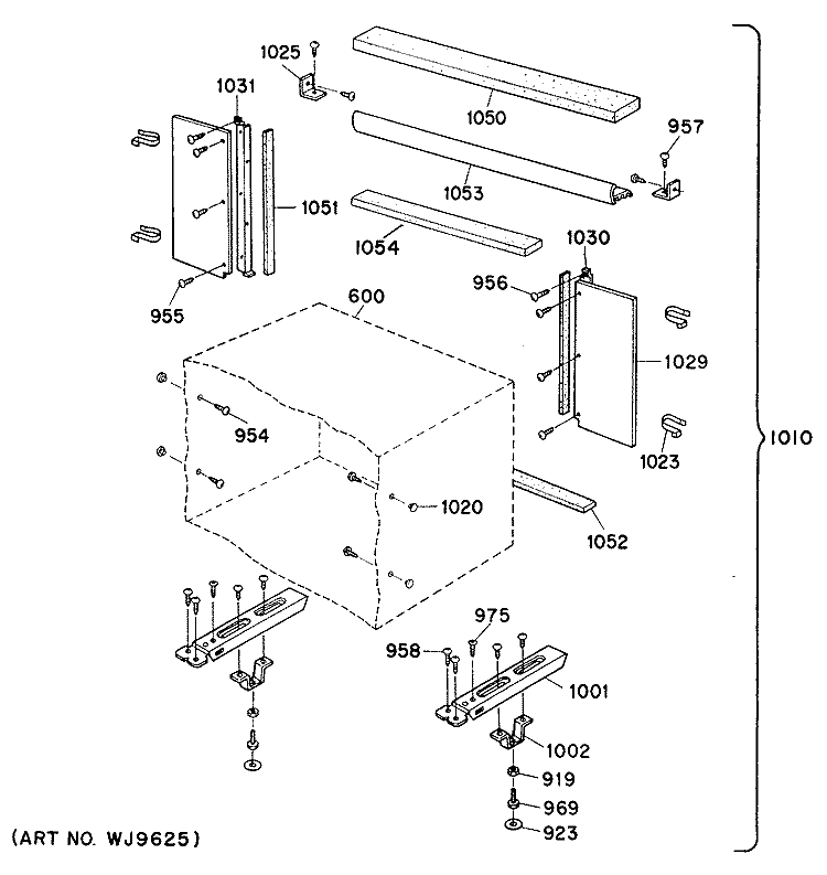 Section Diagram and Parts List for AJJ11DFV2  General Electric Air Conditioner