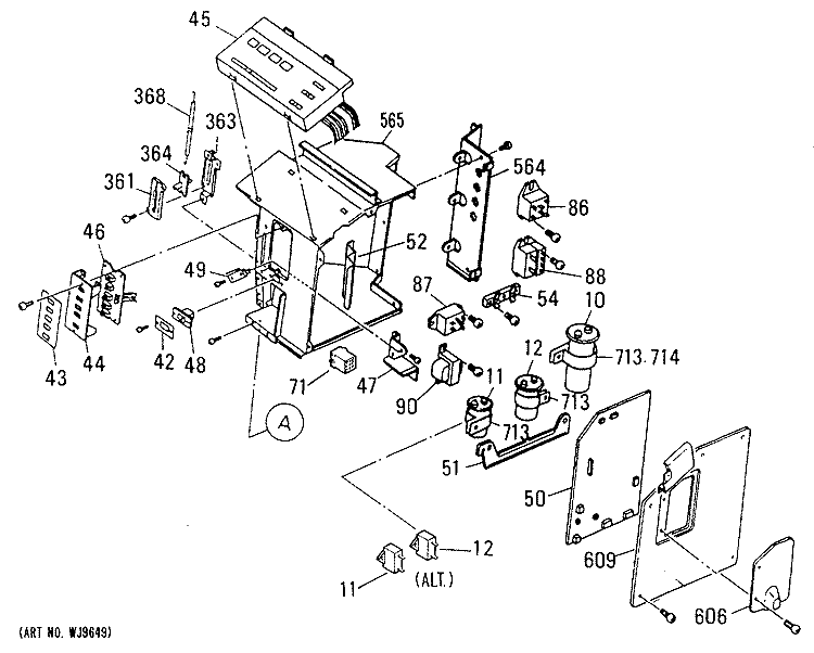 Section Diagram and Parts List for AZC406DBV2  General Electric Air Conditioner