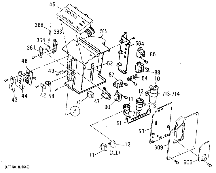 Section Diagram and Parts List for AZC515DBV2  General Electric Air Conditioner