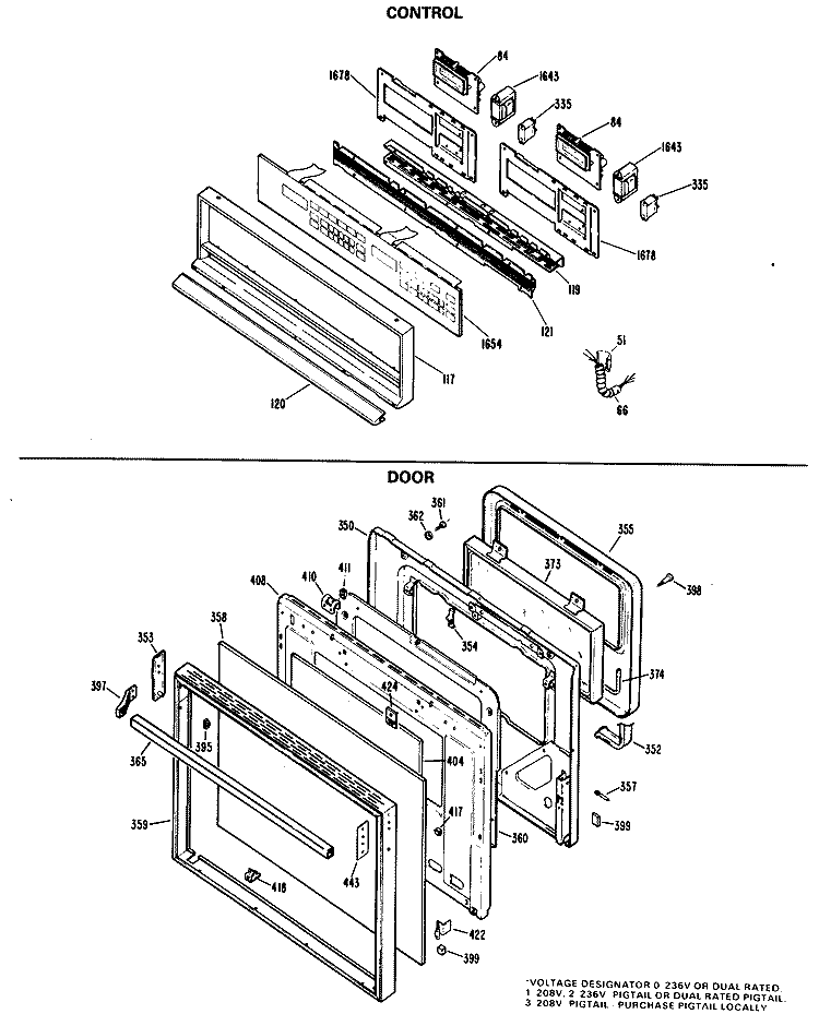 CONTROL Diagram and Parts List for JKP48G*K3  General Electric Wall Oven